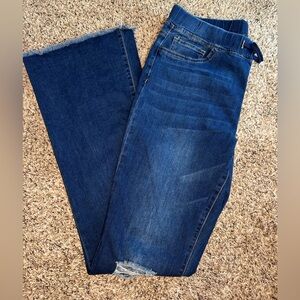 YMI‎ Jeans USA Pull On Flare Jeans Womens Medium Stretch Denim Distressed Flared